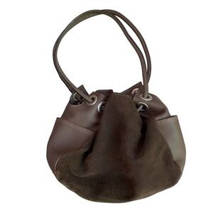 J. Jill Vintage Brown Leather and Suede Hobo Bag